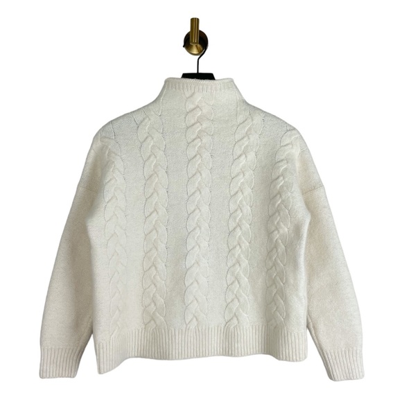 Madewell Grenville Cable Knit Mock Neck Sweater in Antique Cream - Picture 7 of 7